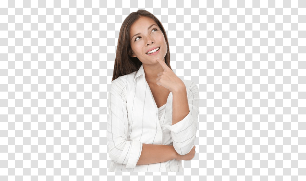 Thinking Woman, Person, Face, Female Transparent Png