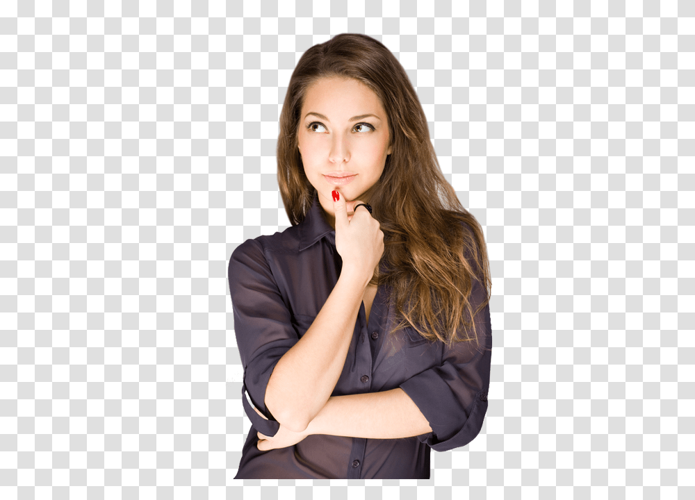 Thinking Woman, Person, Face, Female Transparent Png