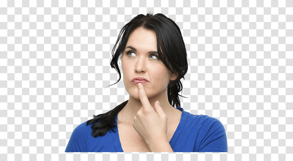 Thinking Woman, Person, Face, Female, Head Transparent Png