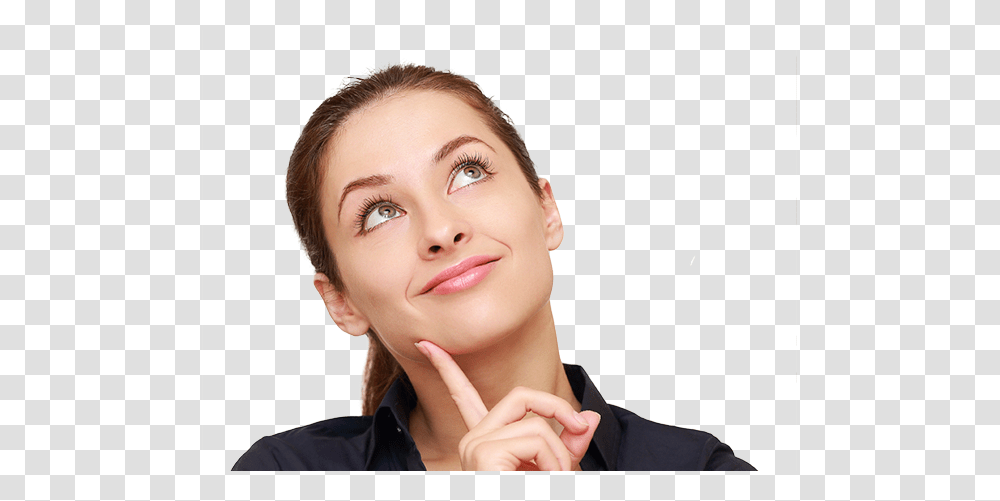 Thinking Woman, Person, Face, Head, Female Transparent Png