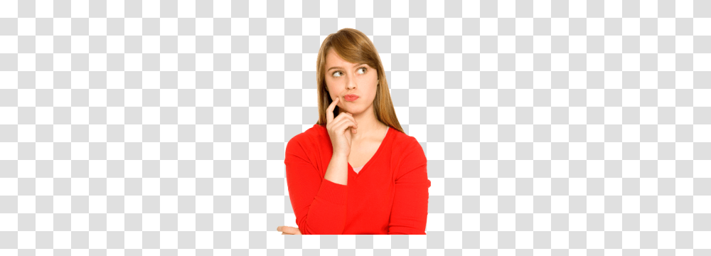 Thinking Woman, Person, Female, Blonde, Girl Transparent Png