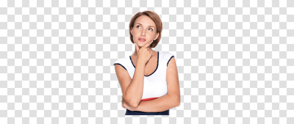 Thinking Woman, Person, Female, Human, Face Transparent Png