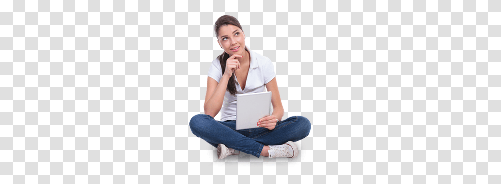 Thinking Woman, Person, Sitting, Human, Female Transparent Png