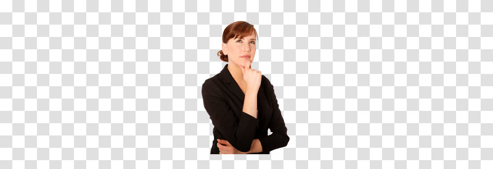 Thinking Woman, Person, Sleeve, Long Sleeve Transparent Png