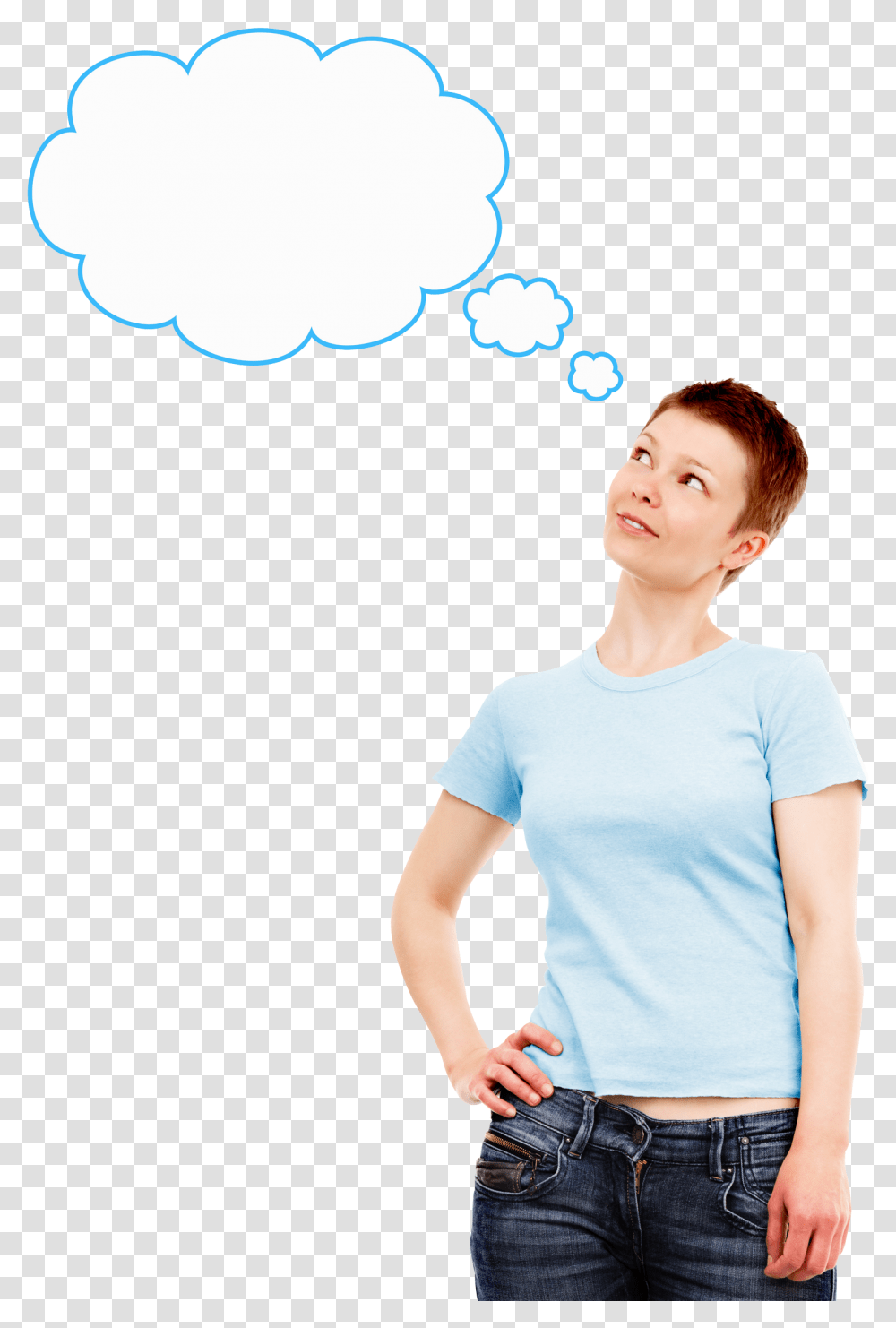 Thinking Woman Picture Woman Idea, Apparel, Person, Human Transparent Png