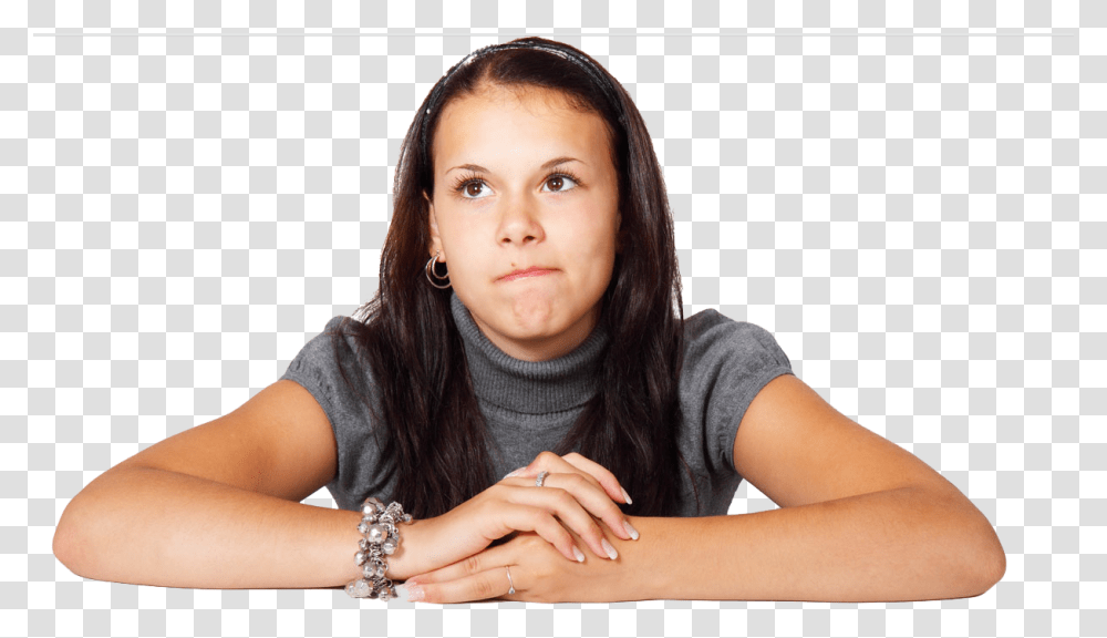 Thinking Woman Woman Thinking, Person, Human, Female, Face Transparent Png