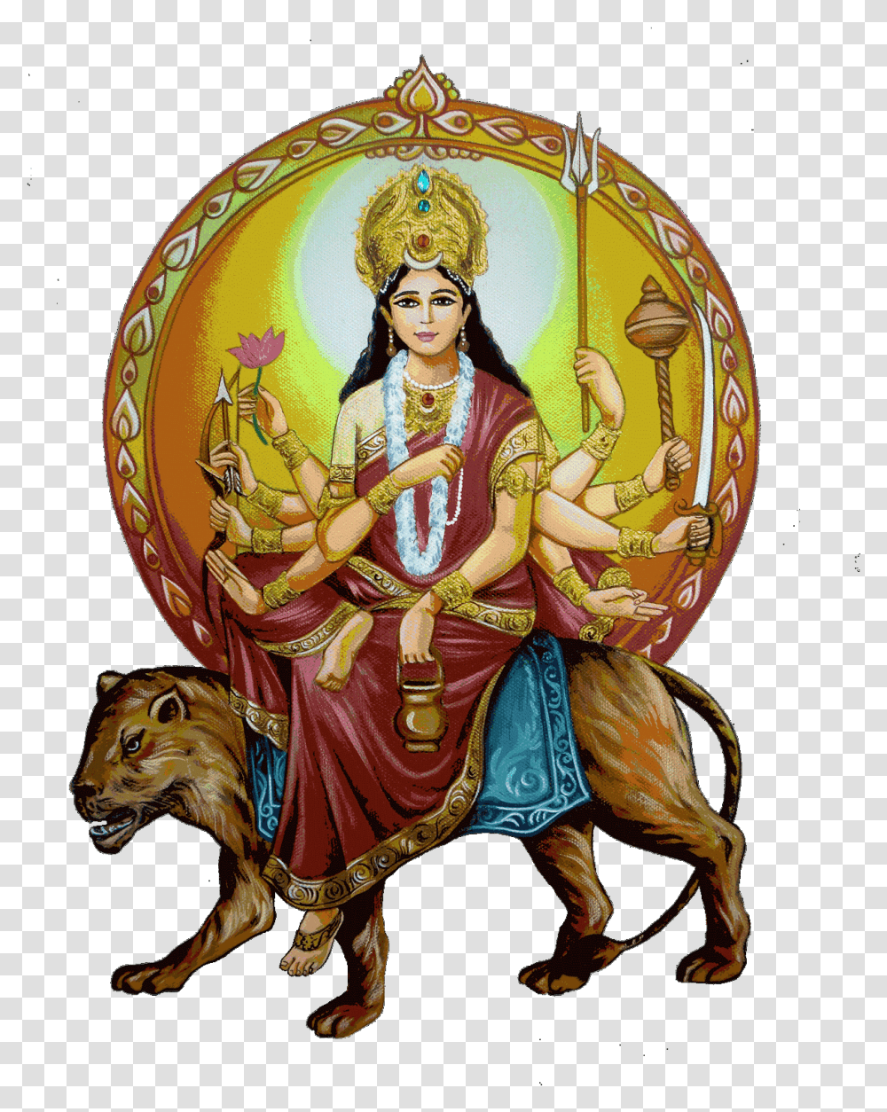 Third Day Of Navratri, Person, Painting, Worship Transparent Png