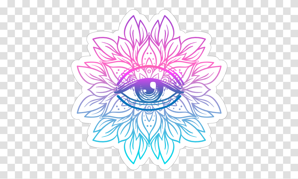 Third Eye Mandala Boho Sticker Decorative, Graphics, Art, Floral Design, Pattern Transparent Png