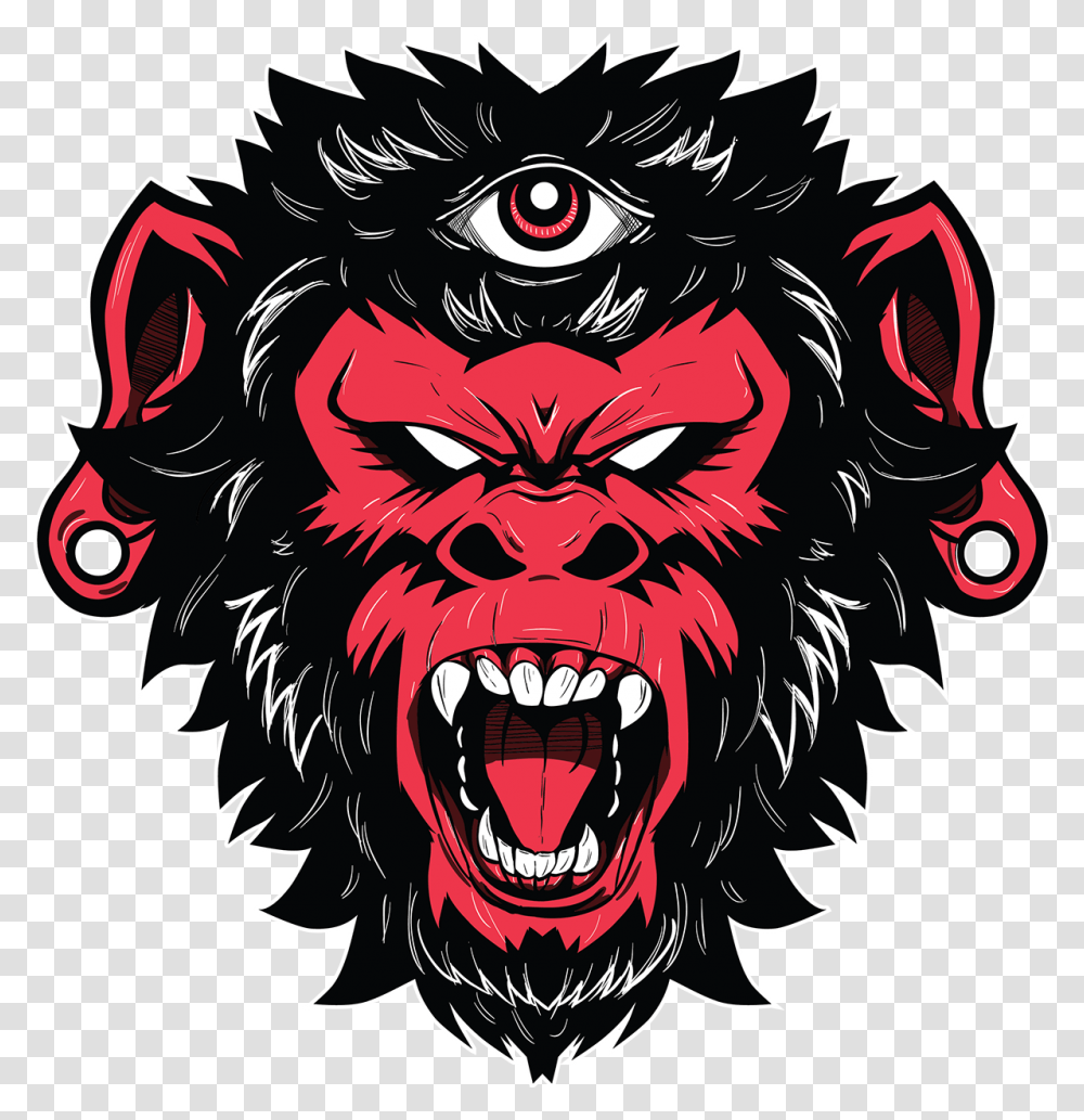 Third Eye Monkey Arts Angry Monkey Logo, Graphics, Teeth, Mouth, Poster Transparent Png