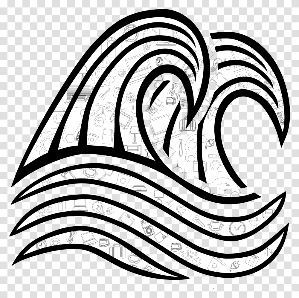 Third Wave Of The Internet Clip Arts Wave Clipart Black And White, Calligraphy, Handwriting, Plant Transparent Png