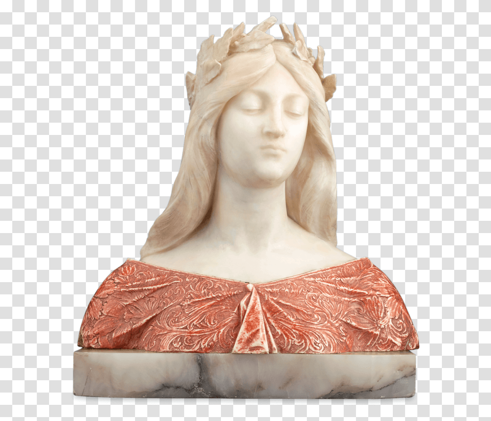 This Art Nouveau Bust Of A Classical Maiden In Repose Art Nouveau Maiden, Sculpture, Statue, Figurine, Wedding Gown Transparent Png