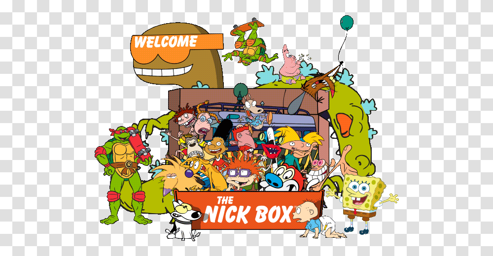 This Box Has Everything Your Childhood Self Wished For Nickelodeon Characters, Comics, Book, Person, Human Transparent Png