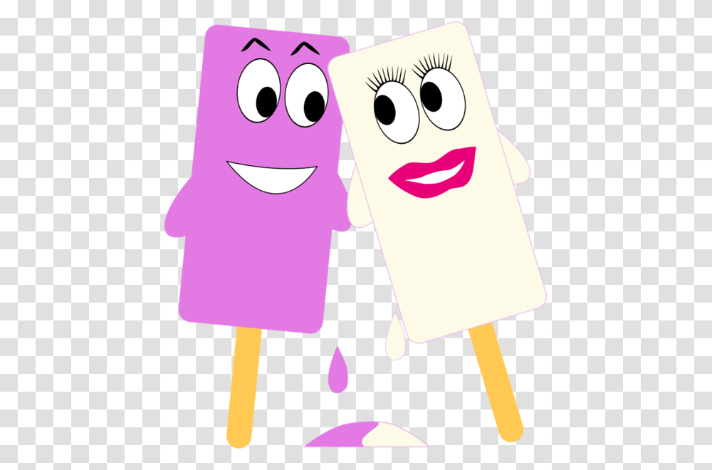 This Cute Cartoon Popsicle Couple Clip Art Is Free For Personal, Ice Pop, Sweets, Food, Confectionery Transparent Png