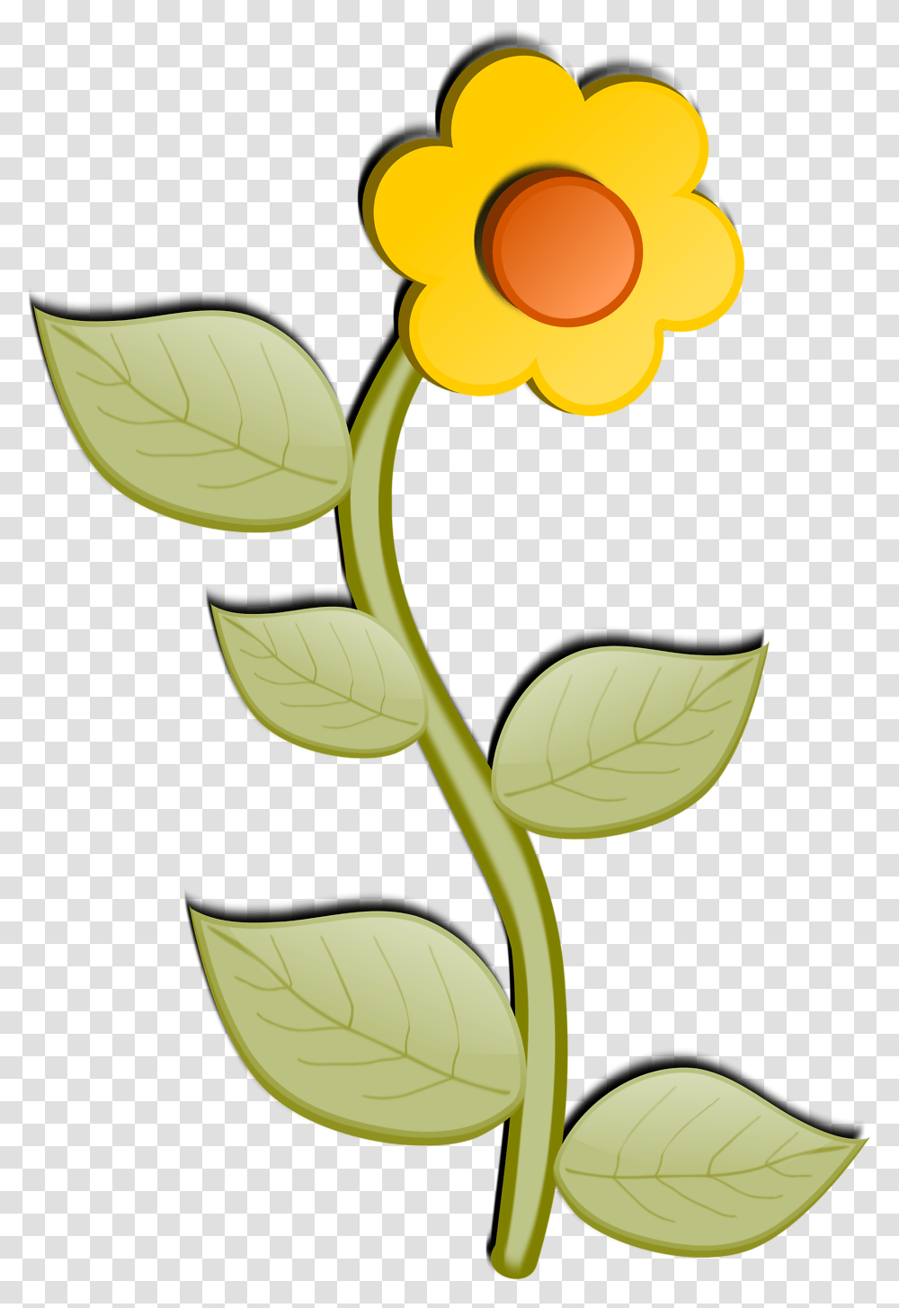 This Free Clip Arts Design Of Flower Art Cartoon Flowers Clear Background, Plant, Leaf, Blossom, Petal Transparent Png