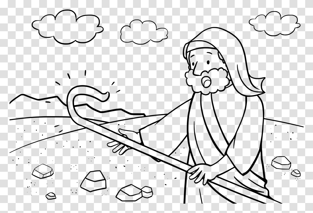 This Free Icons Design Of 07 Exodus Download Moses And His Staff Coloring Page, Gray, World Of Warcraft Transparent Png