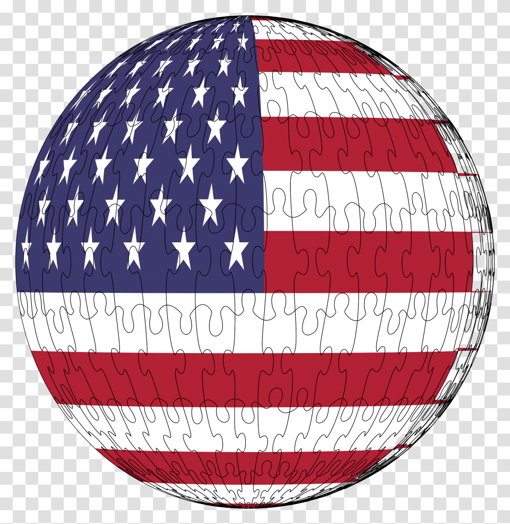 This Free Icons Design Of America Flag Sphere Jigsaw, Ball, Rug, Golf, Sport Transparent Png