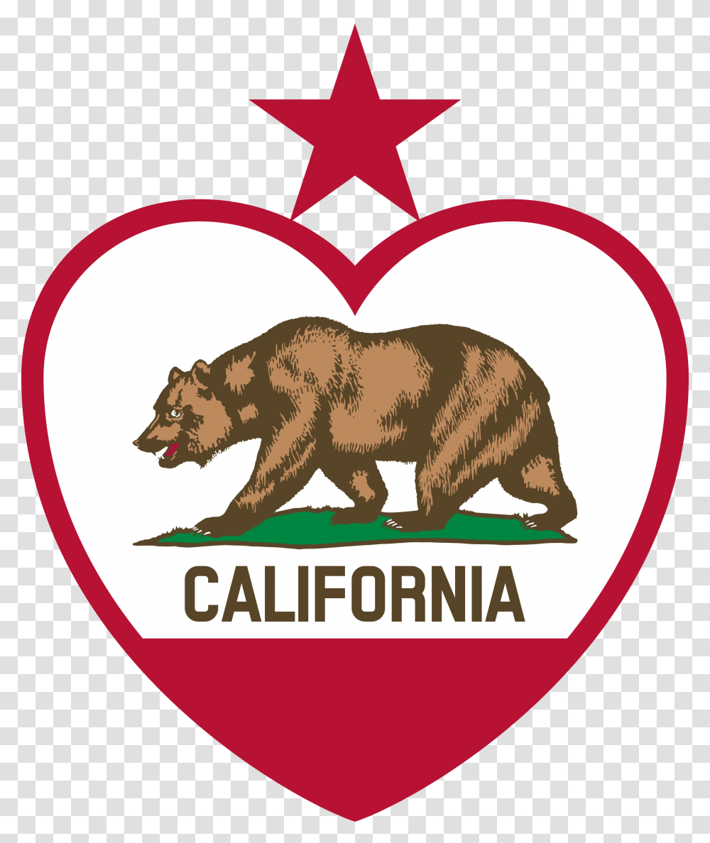 This Free Icons Design Of California Flag Heart California Grizzly Bear Clipart, Animal, Mammal, Wildlife Transparent Png