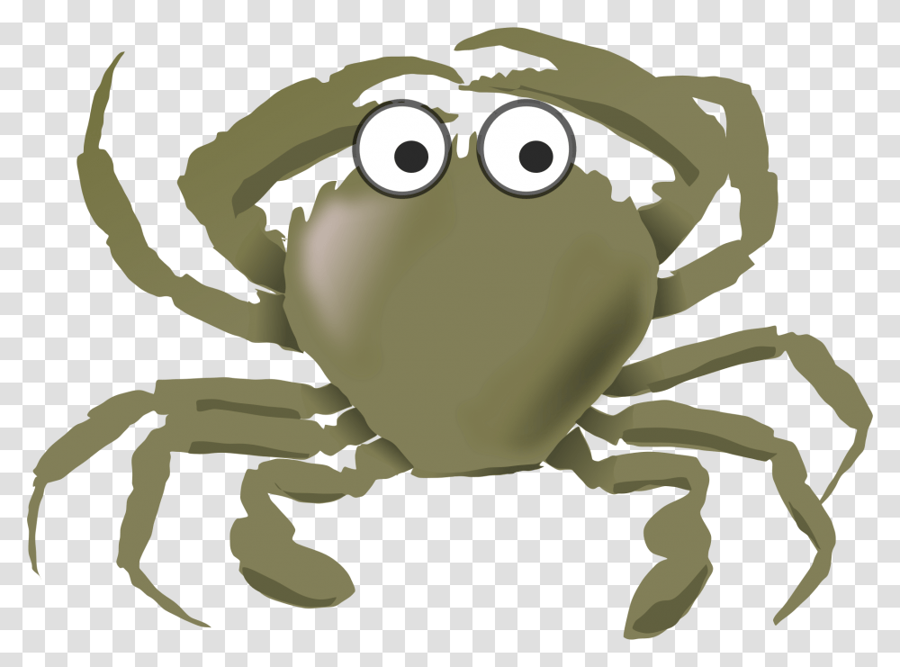 This Free Icons Design Of Cartoon Crab Green Animals Live In Water And Land, Sea Life, Seafood, King Crab, Invertebrate Transparent Png