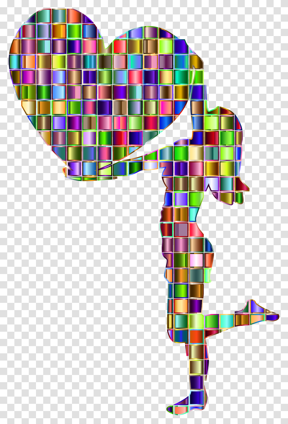 This Free Icons Design Of Chromatic Mosaic Woman Woman With A Big Heart, Urban, Plot, Architecture Transparent Png