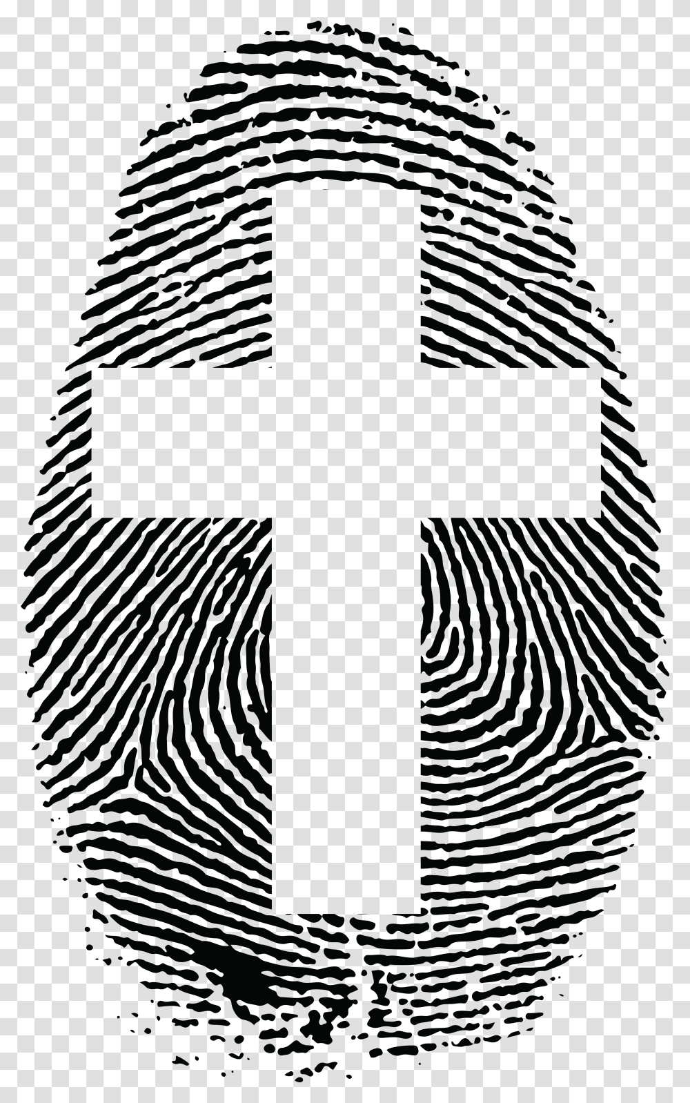 This Free Icons Design Of Cross Fingerprint, Crucifix, Silhouette Transparent Png