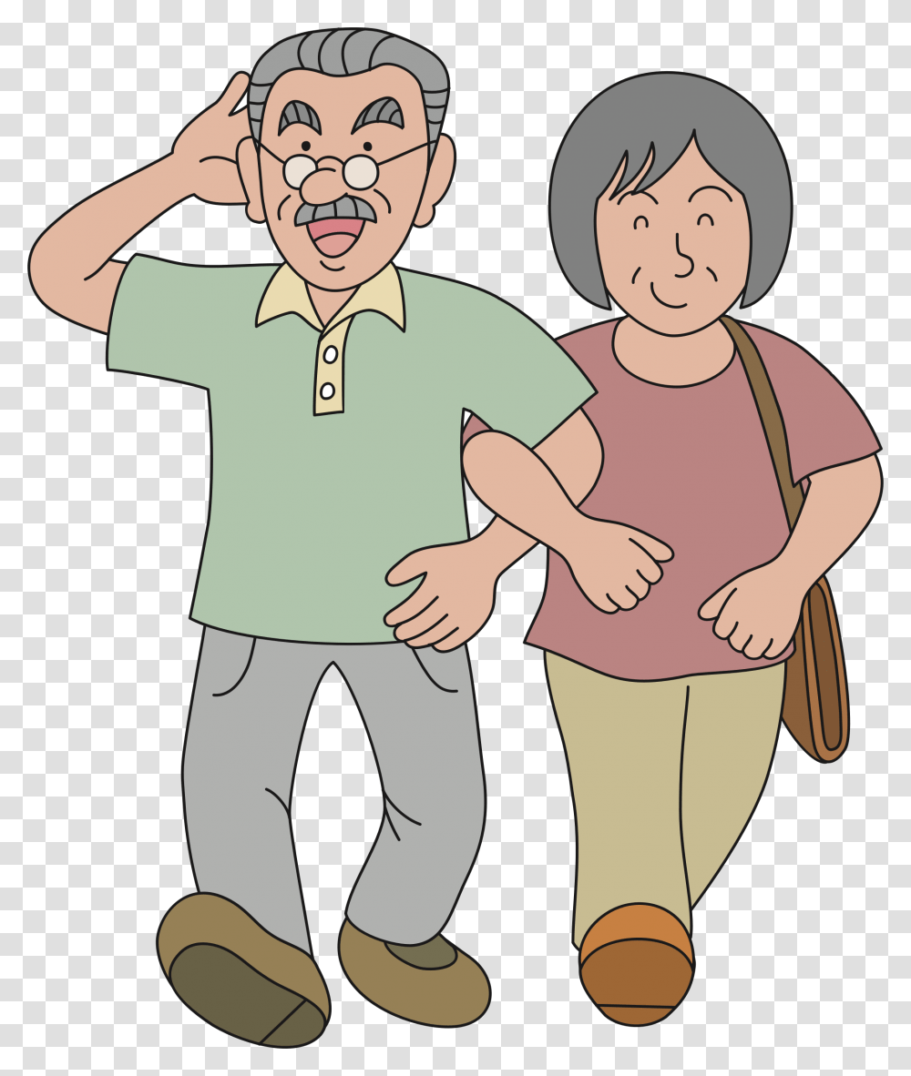 This Free Icons Design Of For A Walk Young Grandparents Clipart, Person, Human, People, Family Transparent Png