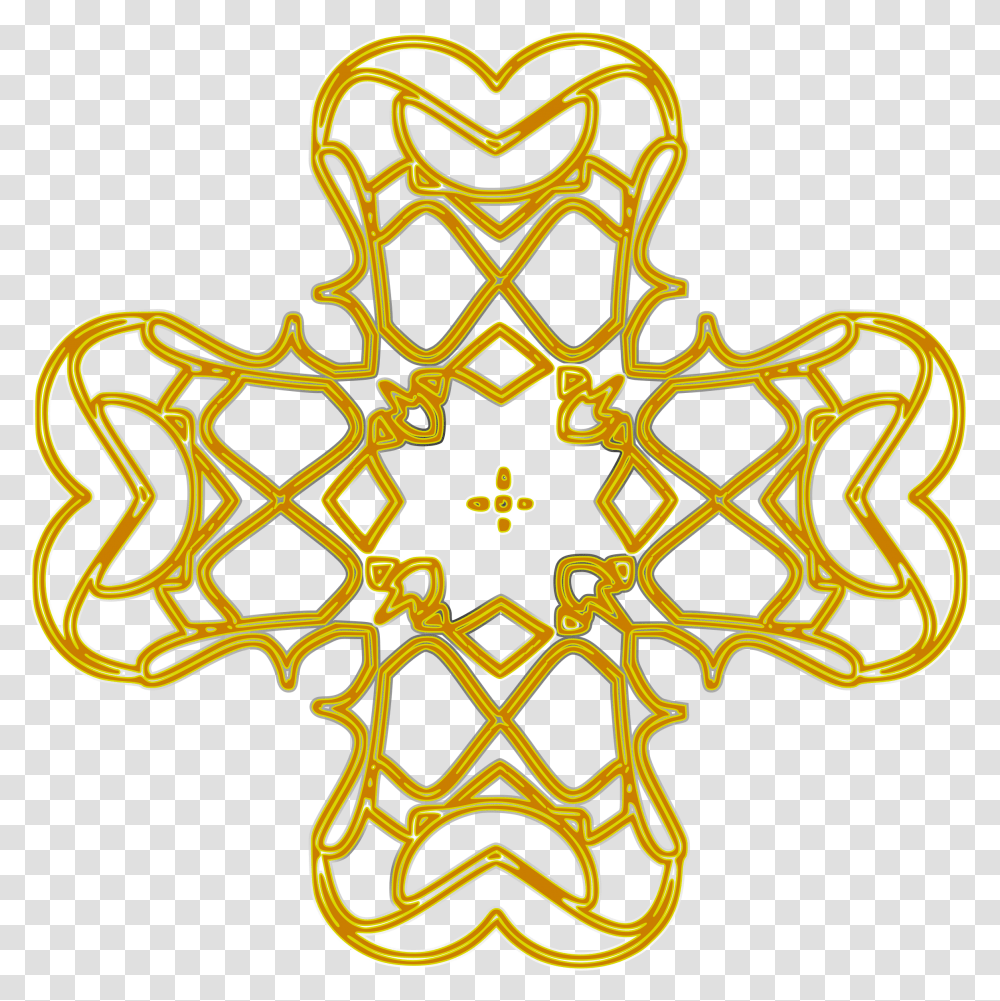 This Free Icons Design Of Golden Rounded Cross Symbol For The Golden Rule, Pattern, Ornament, Fractal Transparent Png
