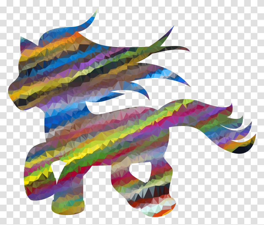 This Free Icons Design Of Low Poly Prismatic Streaked Pony Icon, Animal, Fish, Sea Life, Dye Transparent Png