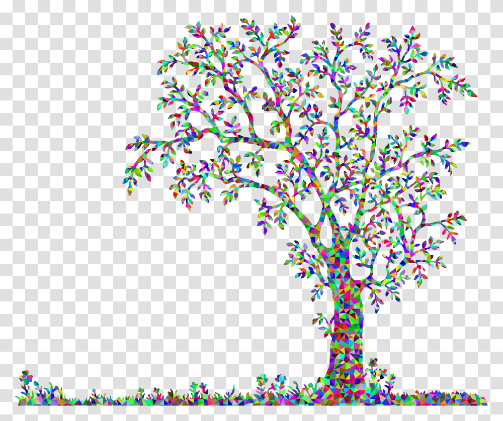 This Free Icons Design Of Low Poly Prismatic Tree Black And White Trees Clip Art, Light, Pac Man Transparent Png