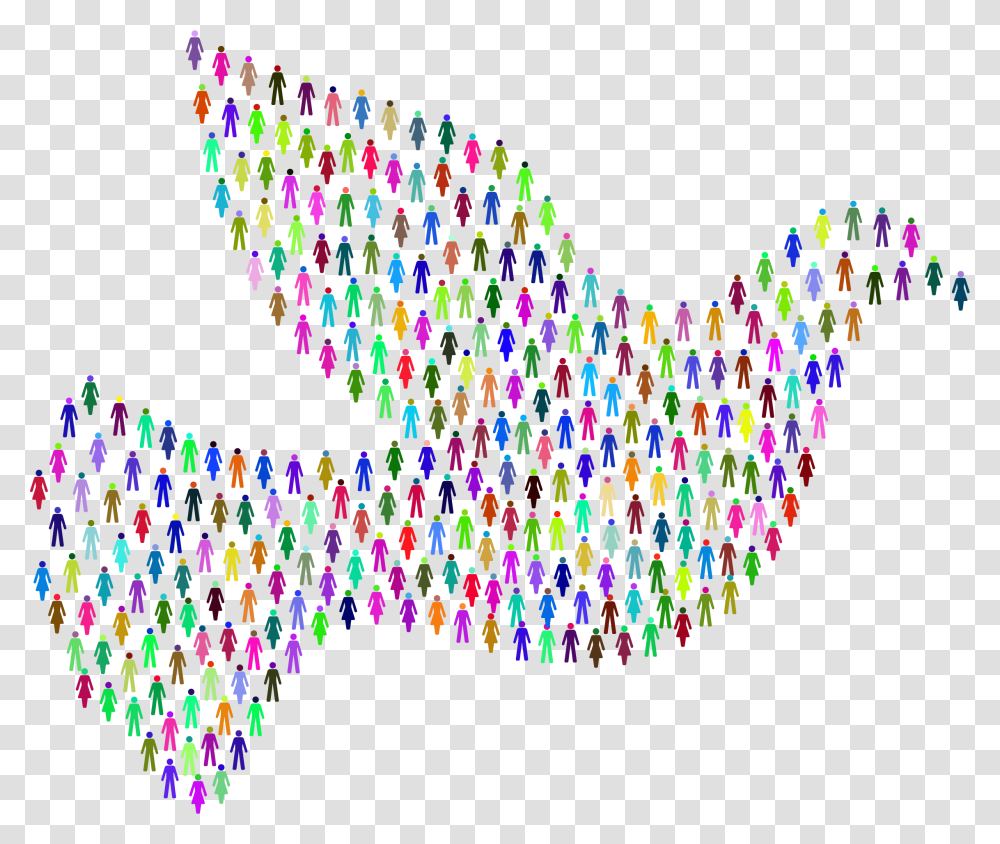 This Free Icons Design Of Prismatic People For People At Peace, Pattern Transparent Png