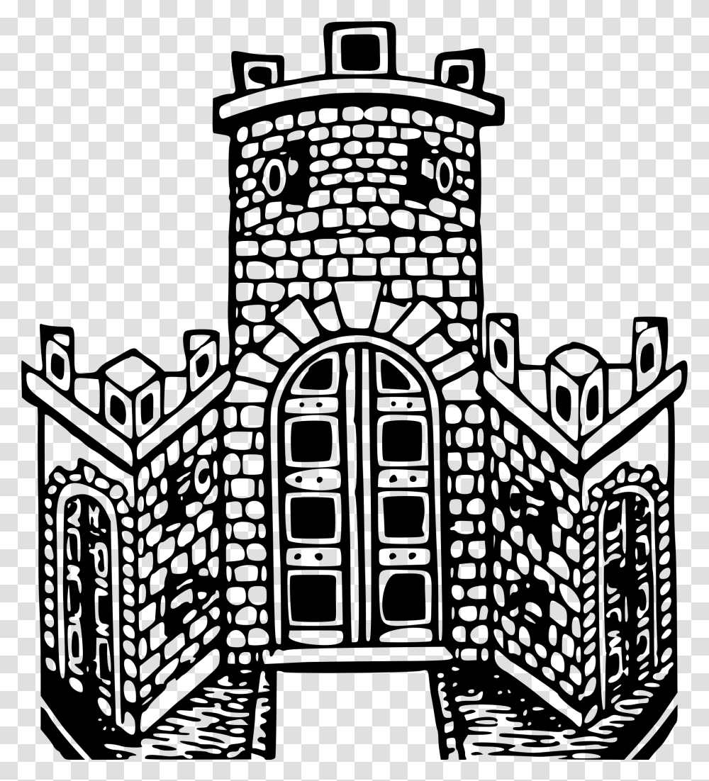 This Free Icons Design Of Stylised Castle Fort Black And White, Gray, World Of Warcraft Transparent Png