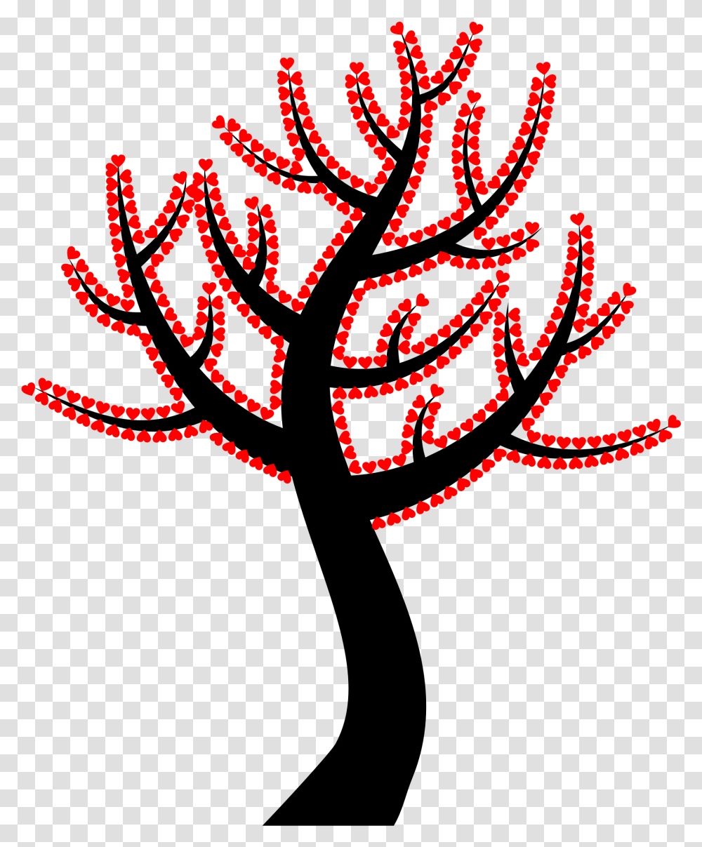 This Free Icons Design Of Valentine Hearts Tree Colorful Tree With Branches With Background, Poster, Advertisement, Pac Man Transparent Png