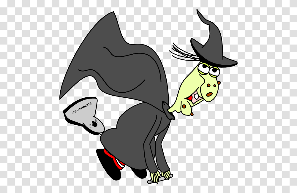 This Funny Clip Art Of A Witch, Hat, Silhouette, Animal Transparent Png