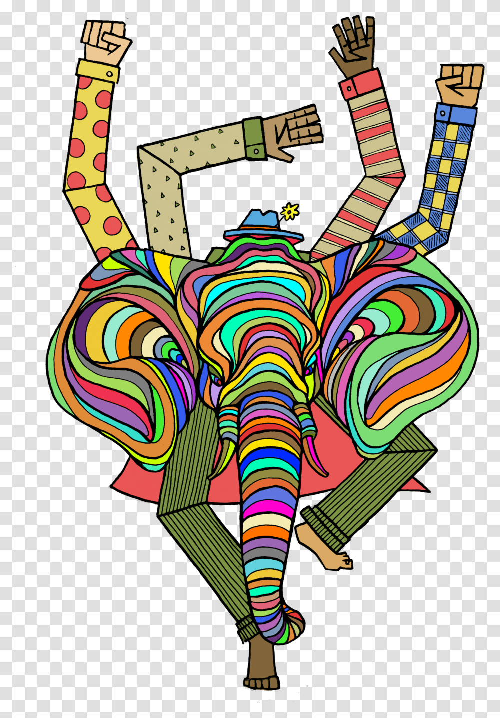 This Ganesha Inspired Elephant Captures Elements Of Illustration, Doodle, Drawing Transparent Png
