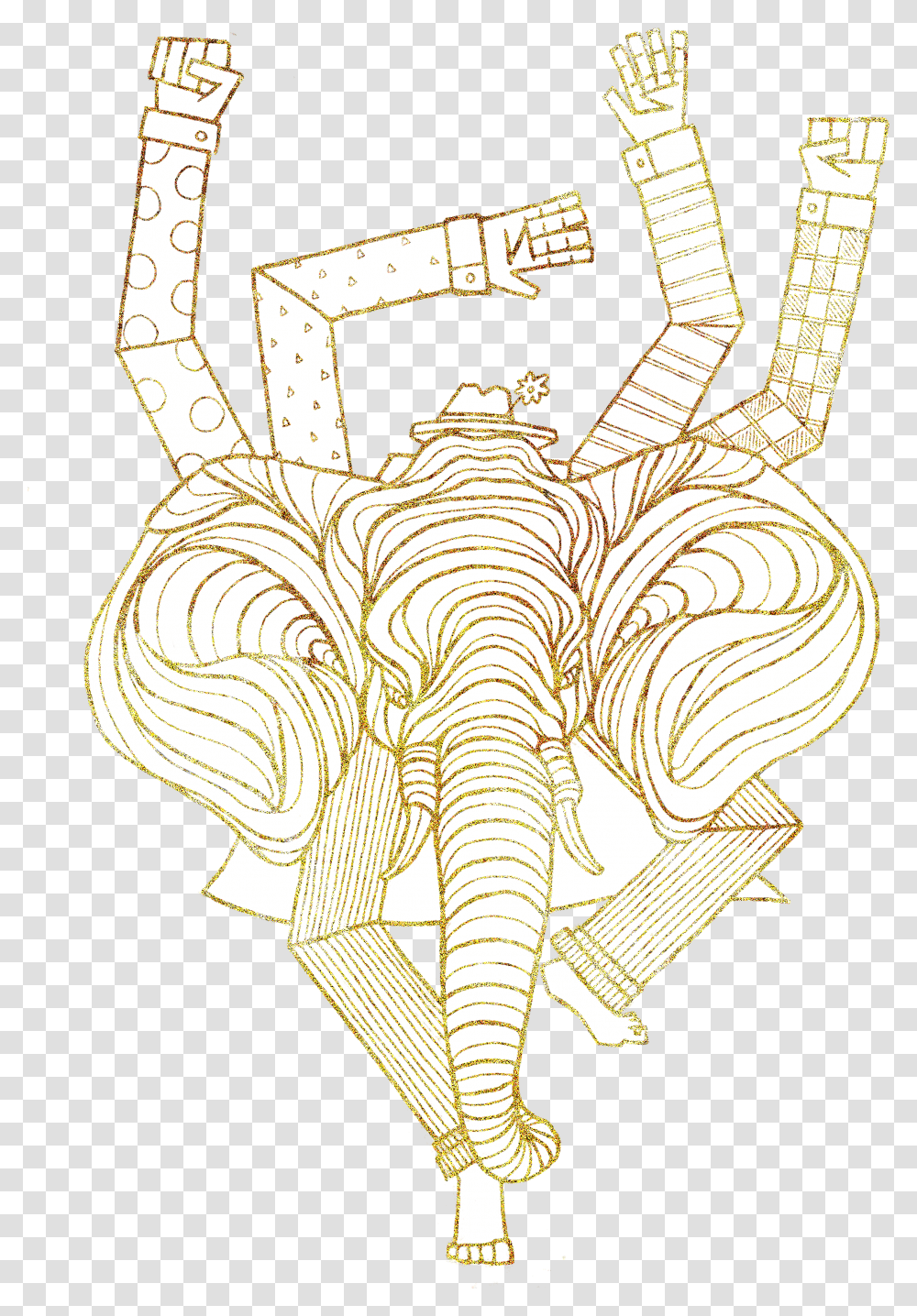 This Ganesha Inspired Elephant Captures Elements Of Illustration, Logo, Trademark, Emblem Transparent Png