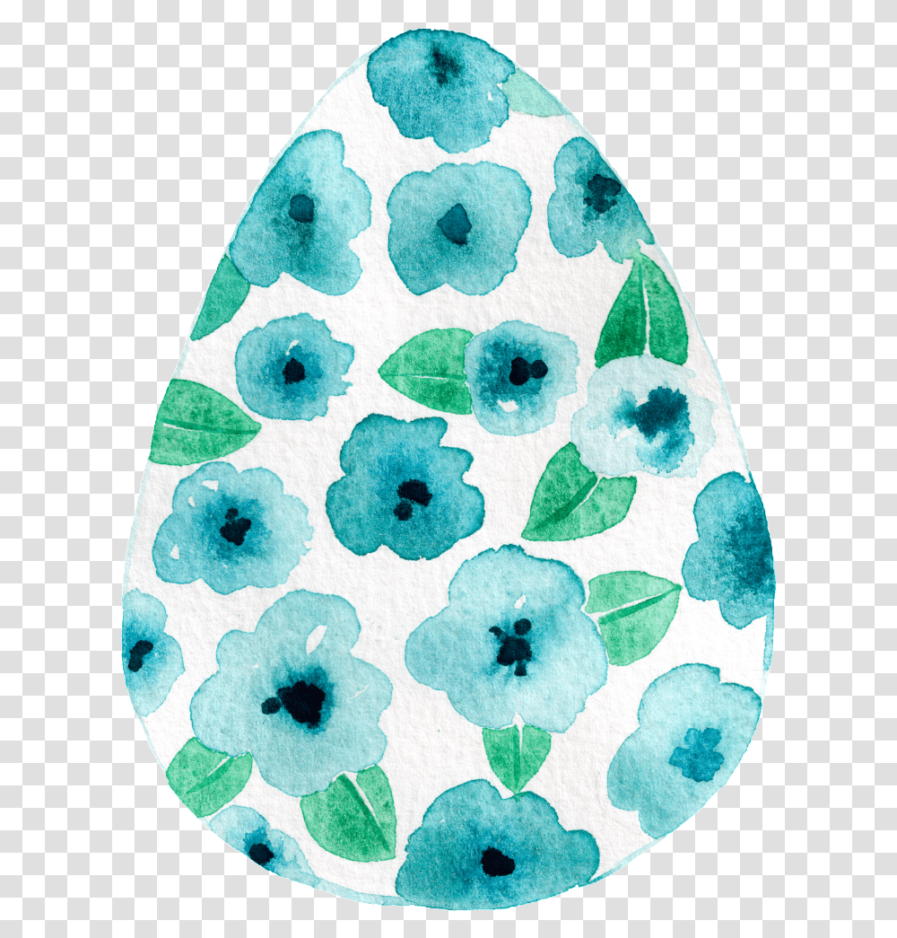 This Graphics Is Blue Flower Leaf Egg Shaped Hand Painted, Rug, Pattern, Outdoors Transparent Png