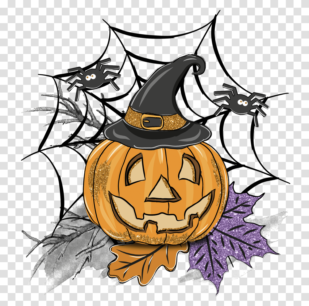 This Graphics Is Cartoon Pumpkin Free Illustration Halloween, Plant, Floral Design, Pattern, Vegetable Transparent Png