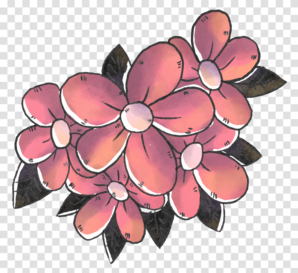 This Graphics Is Hand Drawn Cartoon Flower Decoration Artificial Flower, Pattern, Floral Design, Plant, Ornament Transparent Png