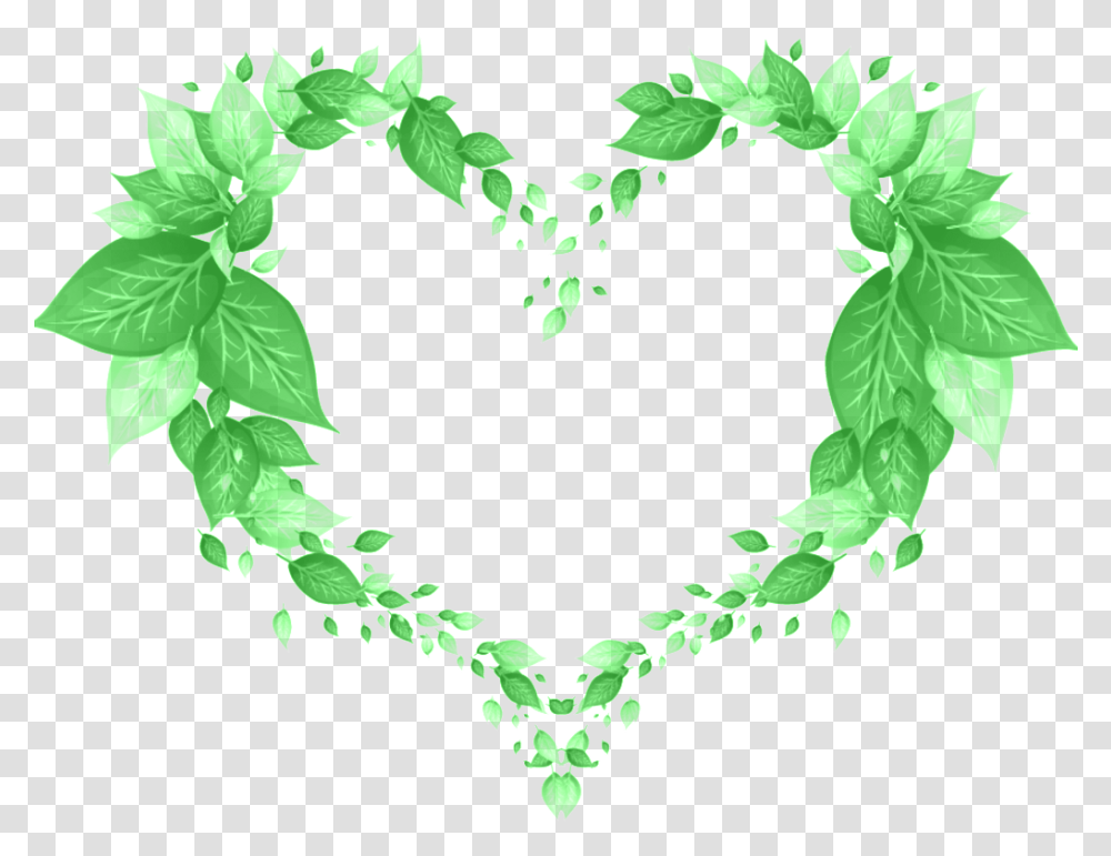 This Graphics Is Leaf Border About Green Heartshape, Plant, Vase, Jar, Pottery Transparent Png