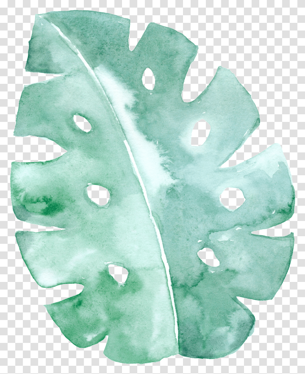 This Graphics Is Spotted Green Leaf Cartoon Background Watercolor Leaves Background, Plant, Veins, Snowman, Winter Transparent Png