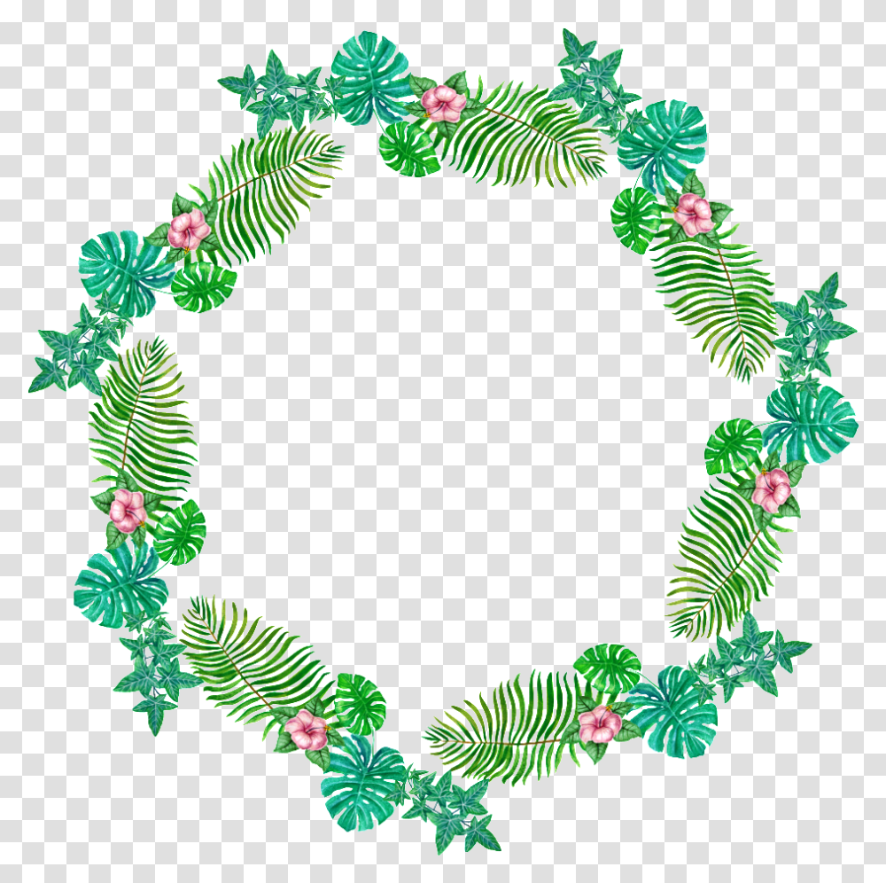 This Graphics Is Tropical Leaf Ring Leaf Ring, Wreath Transparent Png