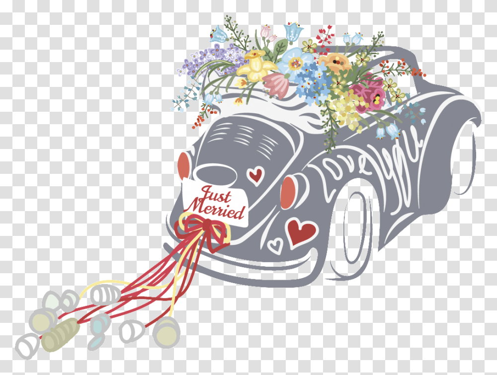 This Graphics Is Wedding Car Wedding Decoration Vector Indian Wedding Car Clipart, Drawing, Floral Design, Pattern Transparent Png