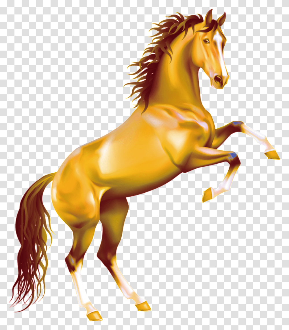 This Graphics Is Yellow Running Horse Pattern Element Rearing Horse, Mammal, Animal, Stallion, Colt Horse Transparent Png