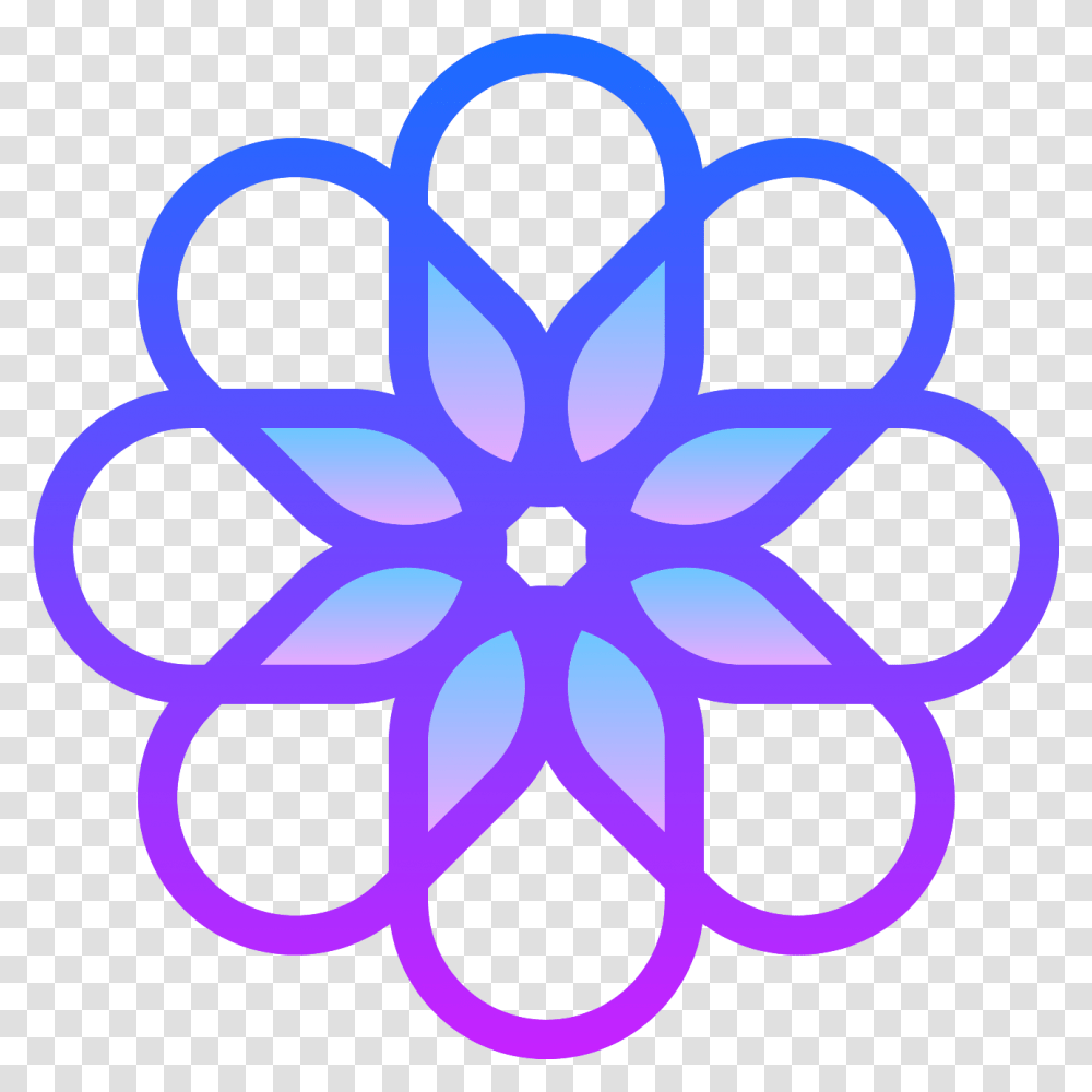 This Icon Is A Sunburst Shaped Flower Blossom, Ornament, Pattern, Fractal, Purple Transparent Png