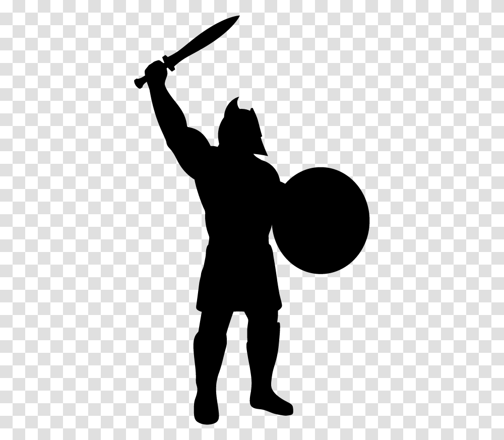 This Is A Gladiator In The Arena Illustration, Silhouette, Person, Human, Stencil Transparent Png