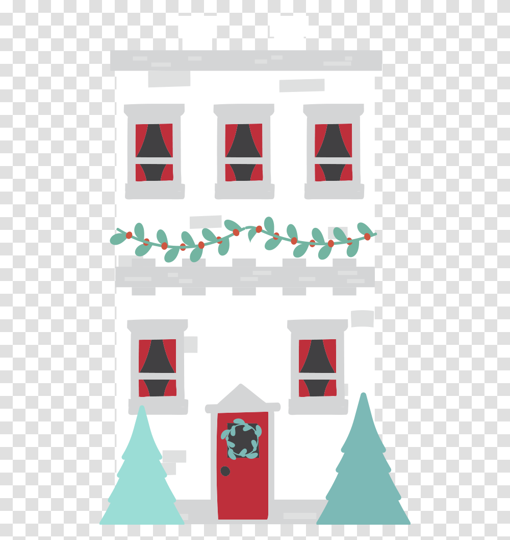 This Is A Sticker Of A Building In A Winter Scene Clipart, Poster, Advertisement, Label Transparent Png