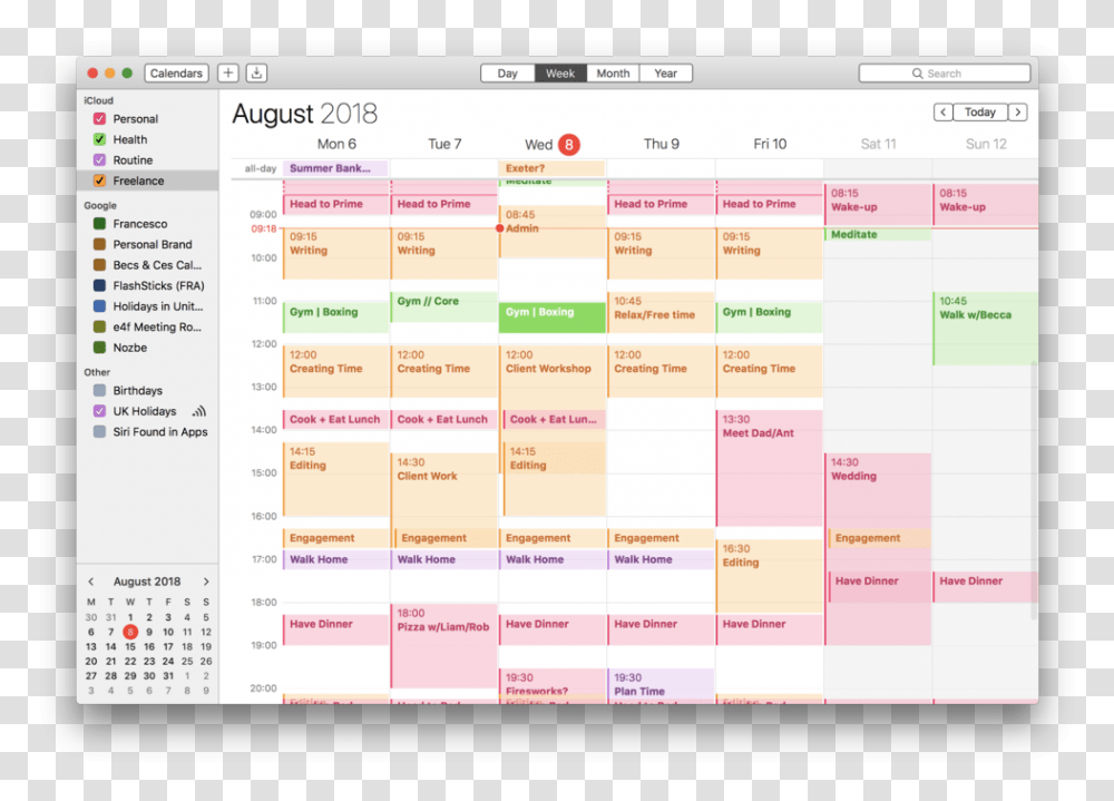 This Is An Example Of Calendar Blocking In Action With Time Blocking And Todoist Transparent Png