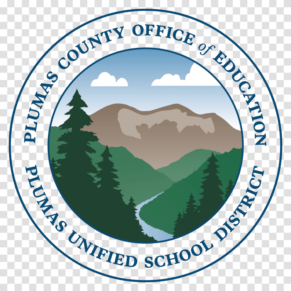This Is An Image Of The Pusd Logo Mountains In A Circle Walnut Valley Unified School District, Label, Outdoors Transparent Png