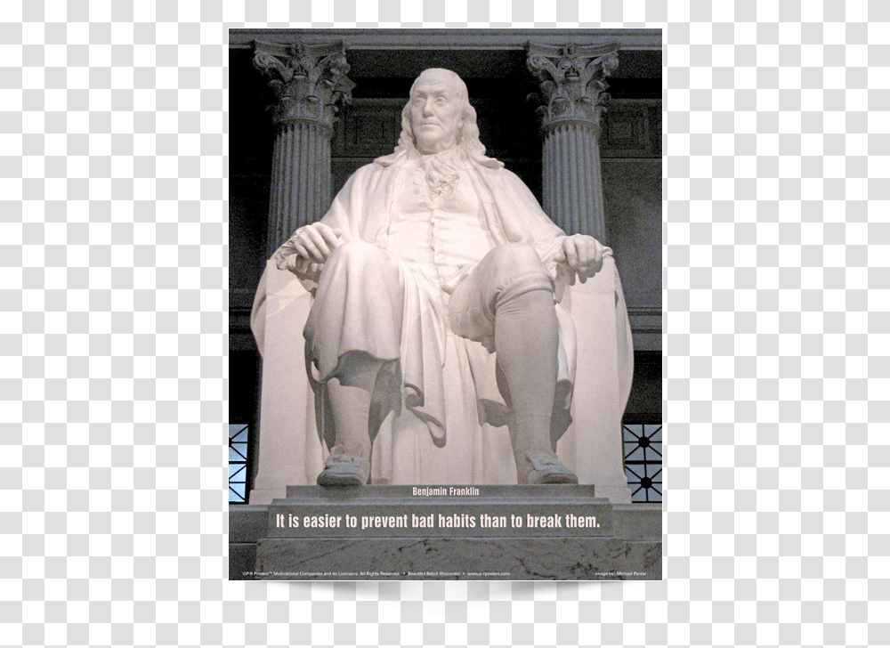 This Is The English Version Of Poster Design Franklin Institute Ben Franklin Statue, Architecture, Building, Person, Monument Transparent Png