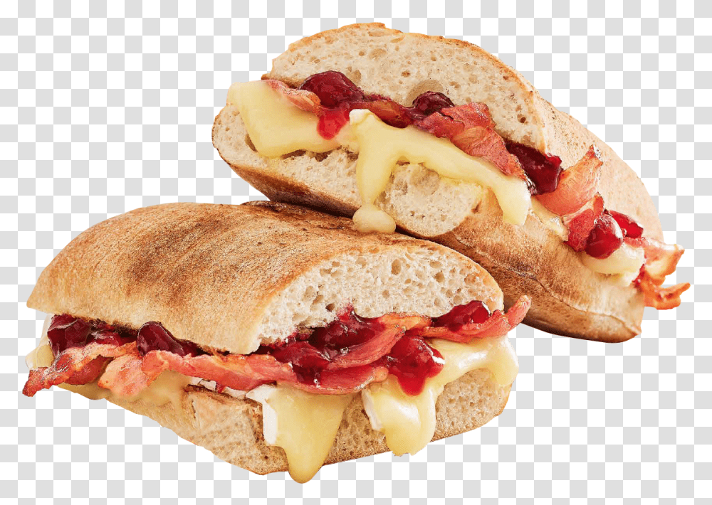 This Is The Most Unhealthy Christmas Sandwich Brie Bacon And Cranberry Sandwich, Food, Burger, Bread, Bun Transparent Png