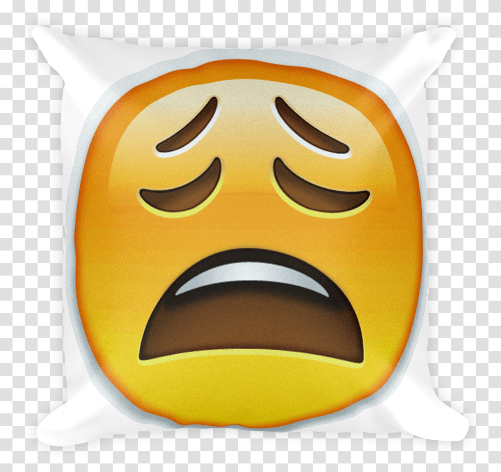 This Media May Contain Sensitive Material Sad Open Mouth Emoji, Pillow, Cushion, Plant Transparent Png